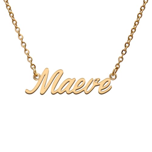 GR859C Maeve Name Tag Necklaces for Her His Friends Familys Relationship Memory Jewelry Gift