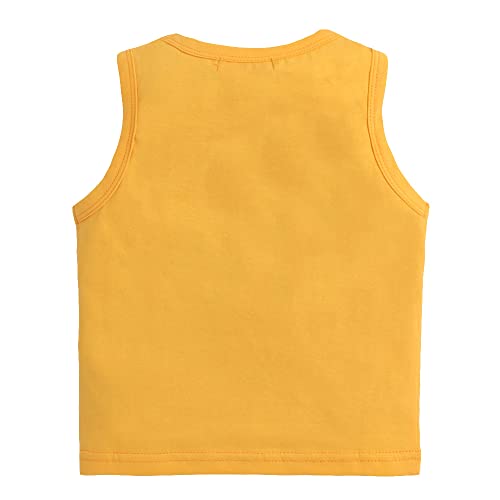 Image of Hopscotch Boys Graphic Print Vest And Shorts Set In Orange