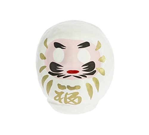 Tierra Zen Daruma Japonés Blanco 6,5 cm Amor - Papel Maché Cover