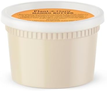 Plant Guru Raw Mango Butter 16 oz. / 1 lb. - 100% Pure Natural Unrefined - Great for Skin, and Hair Growth. DIY Soap Making, Body Butters, Lotions and Creams.