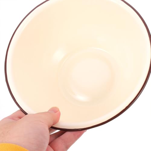 Tazón esmaltado beige 24 cm vintage para cocina miniatura 4