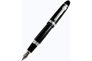 JDYYICZ Broad Nib Fountain Pen for Smooth Writing Experience: 159 Black Bright with Silver Nib