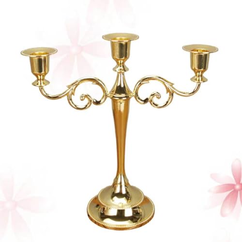 Bougeoir en alliage de zinc doré vintage pour décoration de restaurant et ornement de table - 4