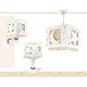 Dalber Lampe kinderzimmer, kinderlampe Pendelleuchte Hängelampe, Deckenleuchte Kinder, Deckenlampe kinderzimmer, Mond und Sterne Beige MoonLight, 63232B, E27