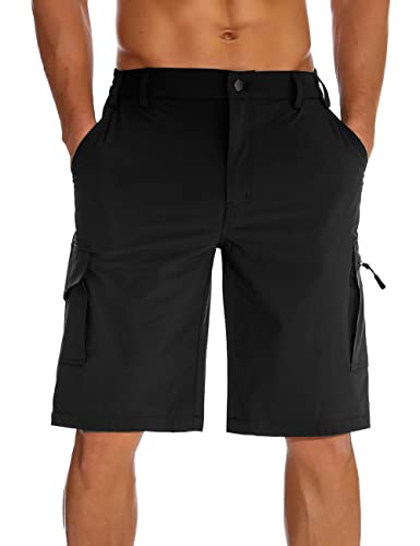 Nonwe Cargo Shorts For Men Water-Resistant Hiking Shorts Men Fishing Shorts Black S #TOP1