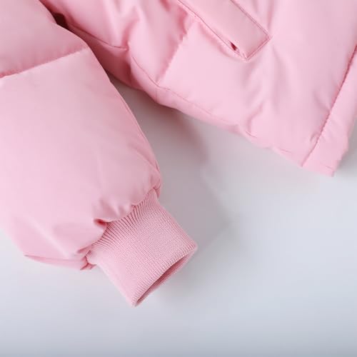 HILEELANG Baby & Kids Cotton Padded Puffer Jacket with Detachable Faux Fur Hood, Warm & Cozy Winter Coat for 1-6 Years4