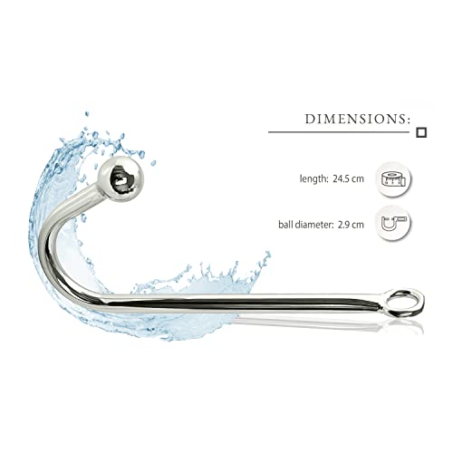 Anale plug, buttpluk, anale plug, plug metaal, haak, bondage SM, koppels, mannen, voor beginners, anaal speelgoed, seksspeelgoed, erotische gadget, sextoy buttplug haak met bal staal A25-2 - Afbeelding 6