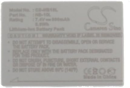 Miniatura 5 de Cameron - Batería Sino para Canon PowerShot G1 X, PowerShot SX40 HS PN Canon NB-10L 800mAh