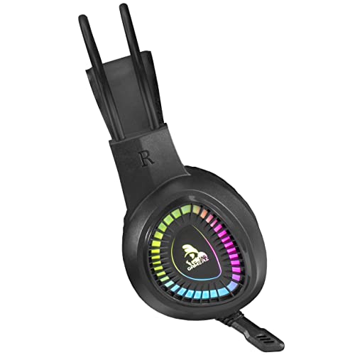 Image of TAG Gamerz Carbon Wired Over Ear Gaming Headphones with Mic | RGB Effect | Noise Cancelling Microphone | Suspension Headband | Comes with USB and 3.5mm Jack | Compatible with PC, Laptop