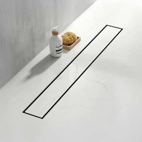 Image of EVANEX Tile Insert Shower Drain | 24x4 Inches Floor Drain Channel | Waste Water Bathroom Drain Channel | 304 Stainless Steel Invisible Bathroom Drainer with Anti Cockroach Trap