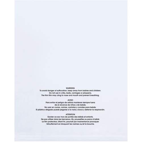 18 x 24" - 1 Mil Flat Suffocation Warning Poly Bags by Box Partners – One Size, Blend, Multi, Model PBM18241