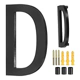 sourcing map Letras flotantes para casa, acrílico de 5 pulgadas, modernas letras de dirección para exteriores con kit de clavos para el hogar, calle, oficina, letrero de buzón (letra D, negro)