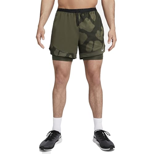 Nike Dri-FIT Stride Run Division Men's 2-in-1 Running Shorts (US, Alpha, XX-Large, Regular, Regular, Cargo Khaki)