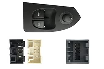 Pulsante Blocco Alzacristalli Anteriore Sinistro 10 Pin - Per Renault Clio, Modus, Twingo, Grigio - 9