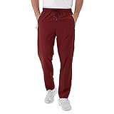 Men's Workout Athletic Pants Elastic Waist Jogging Running Pants for Men with Zipper Pockets 05 Wine Red 3XL