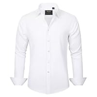 J.VER Boy's Long Sleeve Dress Shirts Solid Stretch Wrinkle-Free Shirt Kids Casual Button Down Shirts