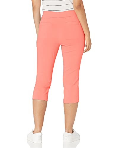 Image of Briggs New York Women's Pull on Stretch Capri Pants High Waist Crop Straight Leg with Pockets 21 inch Inseam