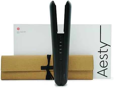 Aesty Dual Heater Ceramic Flat Iron - Professional Cordless Hair Styler, Wireless Premium Hair Straightener, Portable Hair Tool for All Hair Types, 1-Pass Styling, Straightening and Curling