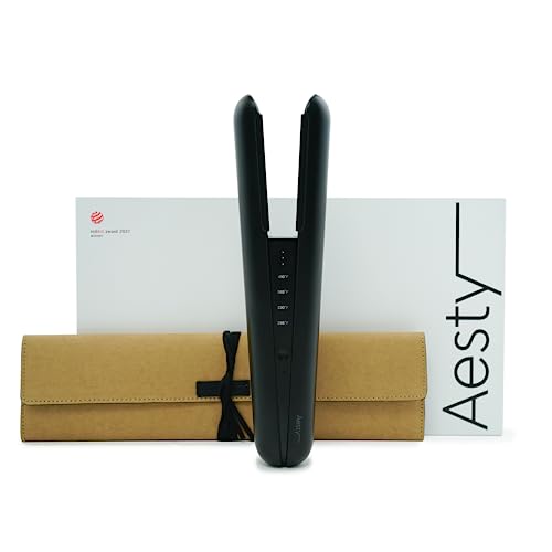 Aesty Dual Heater Ceramic Flat Iron Without Charging Cradle - Professional Cordless Styler, Salon-Grade Premium Portable Styler, 1-Pass Styling, Straightening and Curling