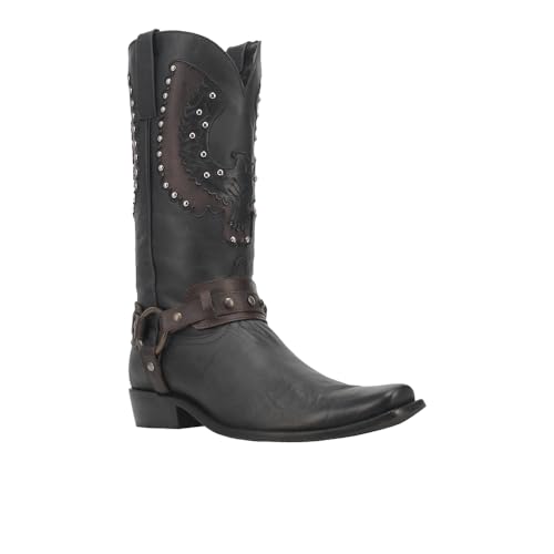 Image of Dingo Mens War Eagle Studded Square Toe Pull On Casual Boots Mid Calf