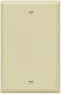 1 Gang Electrical Box Blank Cover Plate, Blank (no holes) Thermoset Plastic Cover Plate, One Gang Ivory Blank Cover Plate - Beige - UL Listed, 4.5 x 2.75 Inches