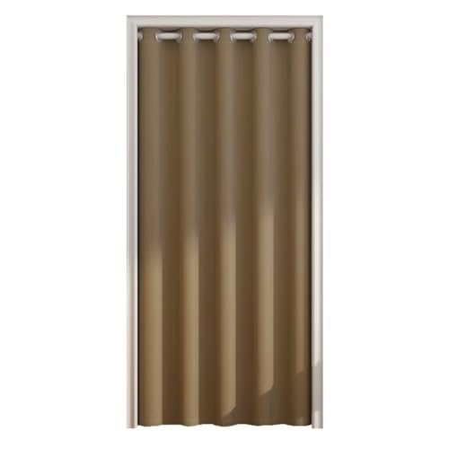 唐土工房 間仕切りカーテン 断熱防寒 のれん おしゃれ 遮光 1級 暖簾 80cm丈 幅130cm アコーディオンカーテン 間仕切り ロング 北欧 防音 遮熱 目隠し 省エネ 節電対策 ドアカーテン ハトメ式 突っ張り棒カーテン 無地 厚手 保温 出入り口