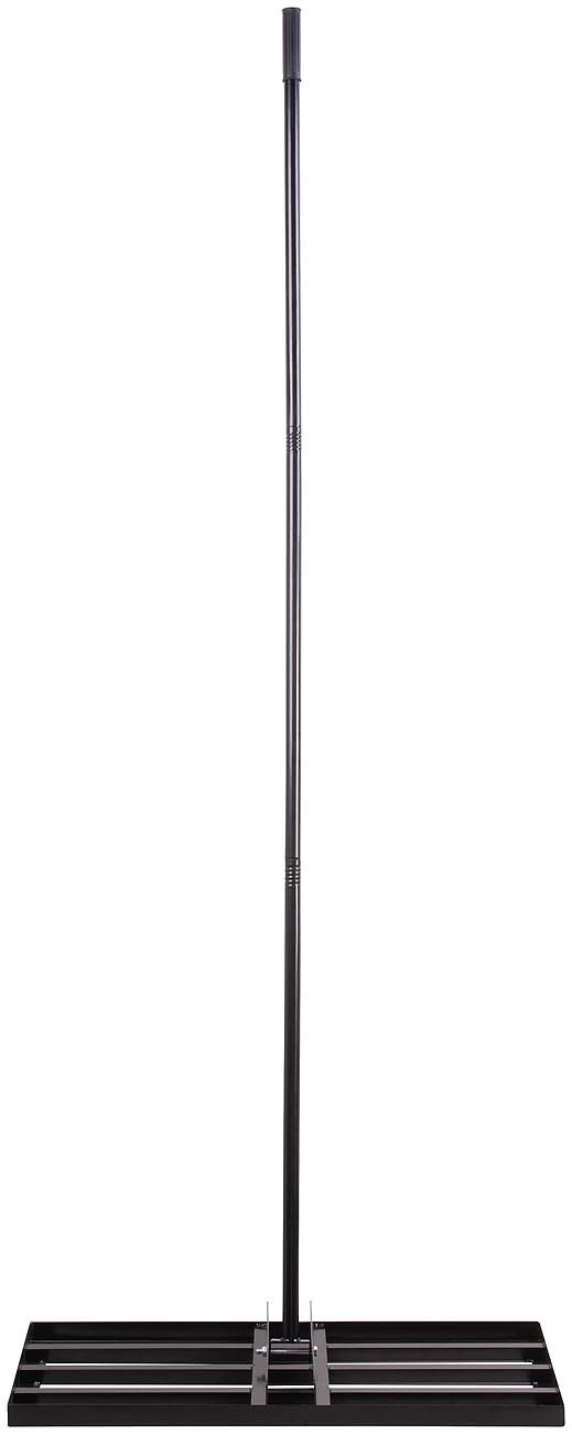 Royal Gardineer Rakel: Rasenrakel/Nivellierrechen, 75x35cm, inkl. 2 Meter langem Metallstiel (Garten-Nivellierharke, Rasennivellierwerkzeug)