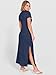 ANRABESS Womens Summer Maxi Dress Casual Crew Neck Tie Waist Split Wrinkle-Free Fit Long Fashion Vacation Dresses 2026 Spring Navy Blue Medium