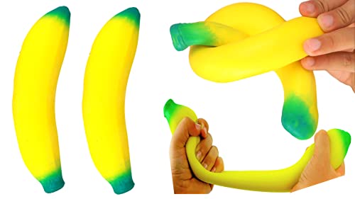 JA-RU Stretchy Banana Toy (2 Pack) – Sand-Filled Squishy Banana 3340-2p
