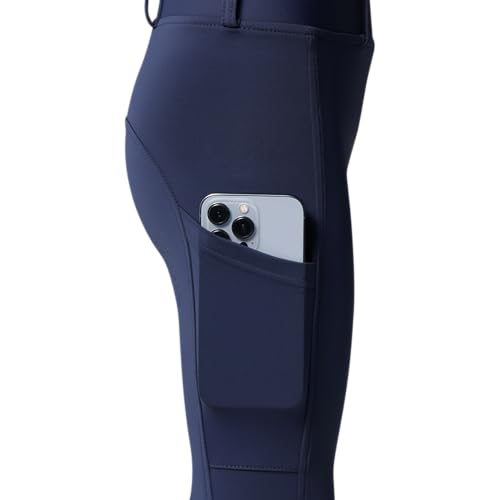 PFIFF 103100 Reitleggings Selina Kinder, mit Handytasche, Blau 122/128