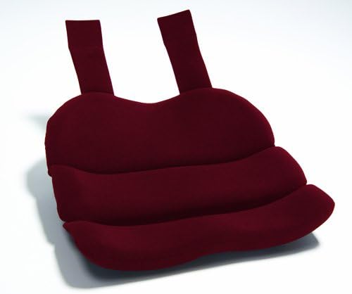 ObusForme® Burgundy Contoured Seat Cushion, Hold Pelvis And Hips In A Balanced Position, High-Density Foam For Superior Comfort, Flexible Support Panel To Evenly Distributes Body Weight