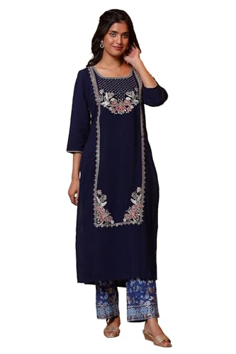 Kurta Aurelia en viscose coupe droite femme bleu taille M pour un style elegant