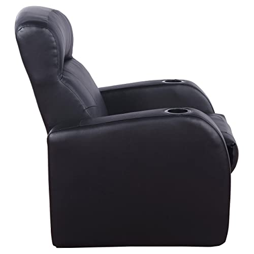 Coaster Furniture Cyrus Home Theater Upholstered Recliner Black 600001 #TOP5