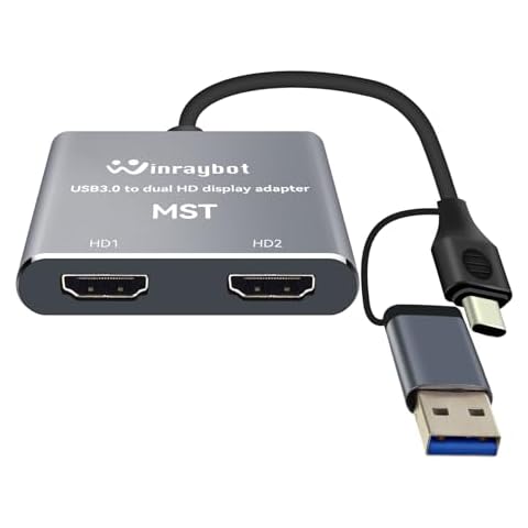 USB to HDMI Adapter for 2 Monitors-USB3.0 to Dual hdmi Adapter for 3 Monitors-USB to displayport Adapter Supports Mac & Windows/Dual HDMI Extender -External Video & Graphics Card Adapter Cover