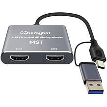 USB to HDMI Adapter for 2 Monitors-USB3.0 to Dual hdmi for 3 Monitors-USB to HDMI with Two HD Displau Supports Mac & Windows/Dual HDMI Extender -External Video & Graphics Card Adapter