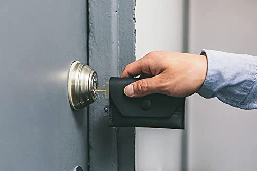 IPPINKA MKC Minimalist Multi-Functional Slim Full-Grain Leather Wallet - Includes Key Holder and Card and Cash Organizer - 4.1 x 3 inches - Black with flap3