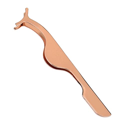 Image of 1 Pcs False Eyelashes Applicator, Remover Tweezer, Professional Stainless Steel Fake Lashes Comestic Tool, Eyelashes Clip for Girls, Women (Rose Gold)