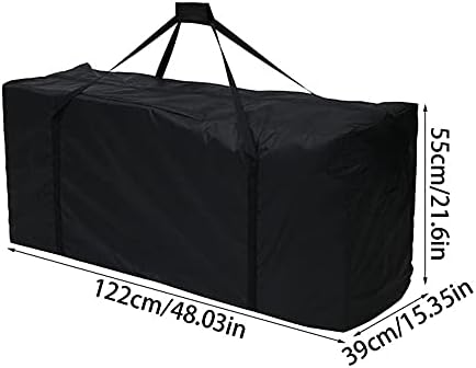 Garden Furniture Cushion Storage Bag 210D Oxford Fabric Heavy Duty Outdoor Patio Rectangle Protective with Strong Handles and Zipper for Christmas Tree Blankets Cushions Tents Patio Black 122x39x55cm