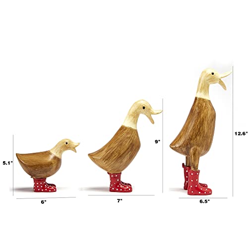 Adorable Garden Puddle Ducks With Spotted Wellies - Set Of 3 - Garden Decor Statues, Charming Duck Family - Waterproof Figurines Indoor And Outdoor Lawn Gnome Ornament Holiday Gift Decoration By Gute #TOP3