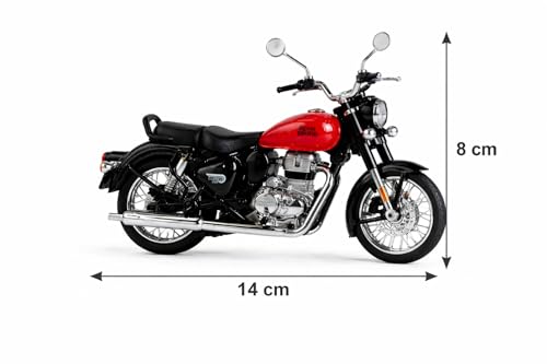 Image of Royal Enfield Classic 350 Toy Bike | 1:15 Scale Die Cast Model Motorcycle with Pull Back Action | Dual & Single Seat Mode | Interchangeable Tank Colors | Miniature Bike Toy