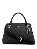 GUESS Noelle II Luxury Satchel, Bolso Cruzado para Mujer, Logotipo de carbón, Talla única