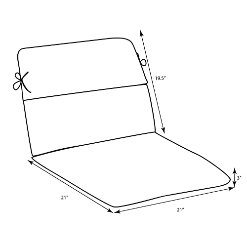 Pillow Perfect Outdoor/Indoor Basalto Navy Round Corner Chair Cushion, 1 Count (Pack Of 1), Blue #TOP4