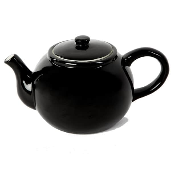 XXL Jumbo Teekanne Porzellan 2,5l - schwarz - Jumbo-Teekanne