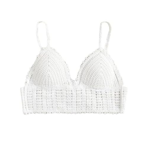 Image of NAIADES Women's Handmade Crochet Crop Top, Sleeveless Top for Women,Comfortable Fit