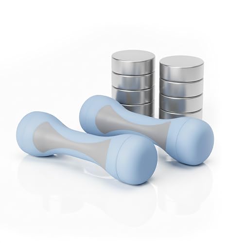 Relaxdays Hanteln verstellbar, 2er Set, einstellbare Gewichte 1kg, 1,5kg, 2kg, gummiert, Fitness Kurzhanteln, blau/grau Relaxdays Hanteln verstellbar, 2er Set, einstellbare Gewichte 1kg, 1,5kg, 2kg, gummiert, Fitness Kurzhanteln, blau/grau