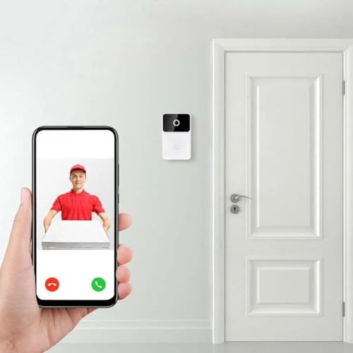Campainha Inteligente Sem Fio com Câmera e Áudio, Wi-Fi, Visão Noturna e App para Monitoramento em T