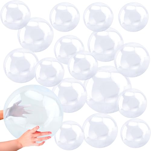Bolas de playa transparentes inflables en paquete de 18 unidades con tamaños variados de verano