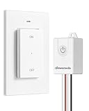 DEWENWILS Wireless Light Switch and Receiver Kit,15A/1875W High Power, No in-Wall Wiring, Remote Control Wall Lighting Switch for Ceiling Light, Fan, Lamp, 100FT Range, Programmable, FCC Listed
