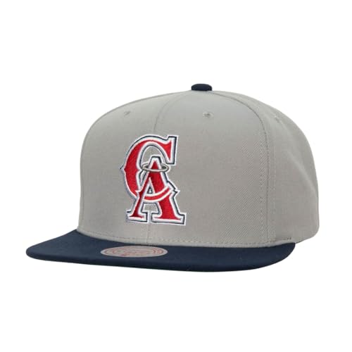 Mitchell & Ness Los Angeles Angels Cooperstown MLB Away Snapback Hat Cap Gray