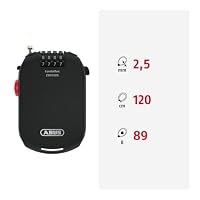 ABUS Spezialschloss Combiflex 2503/120 - Geeignet als Gepäcksicherung, Skischloss, Helmsicherung - 120 cm Stahlkabel - mit Zahlencode - Schwarz – Ansicht 2